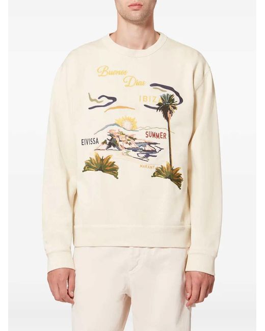 Isabel Marant White Mikoy Sweatshirt With Embroidery
