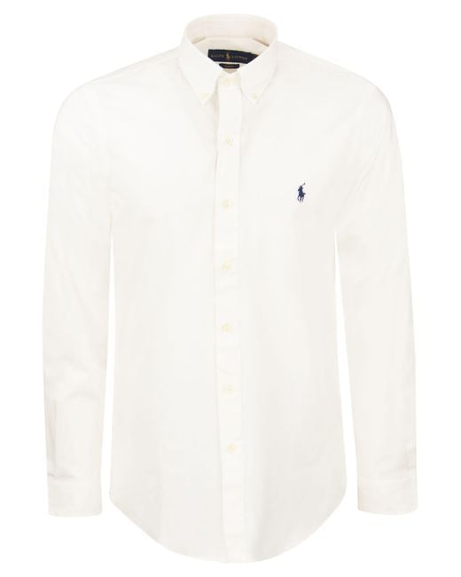 Polo Ralph Lauren Stretch Poplin Shirt in het White