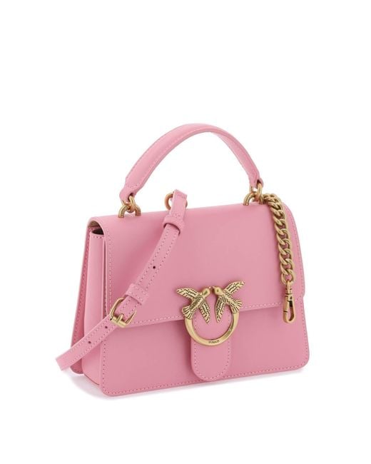 Pinko Love One Top Handle Mini Light Bag in het Pink