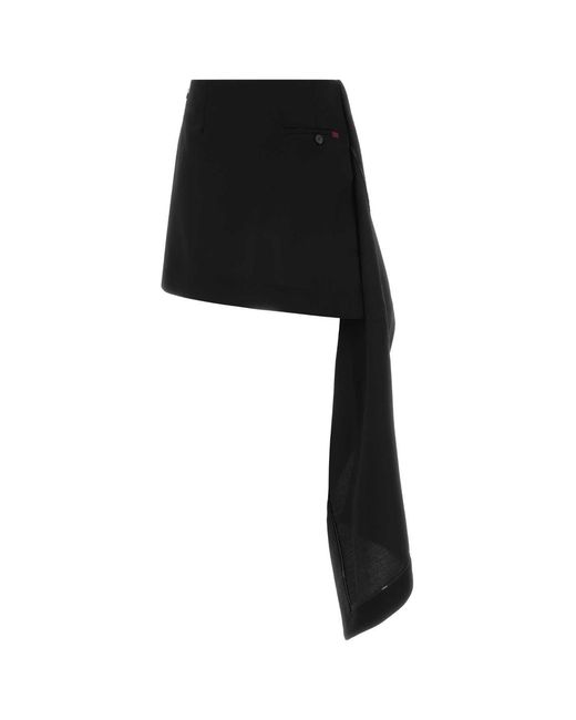 Loewe Black Wool Mini Skirt