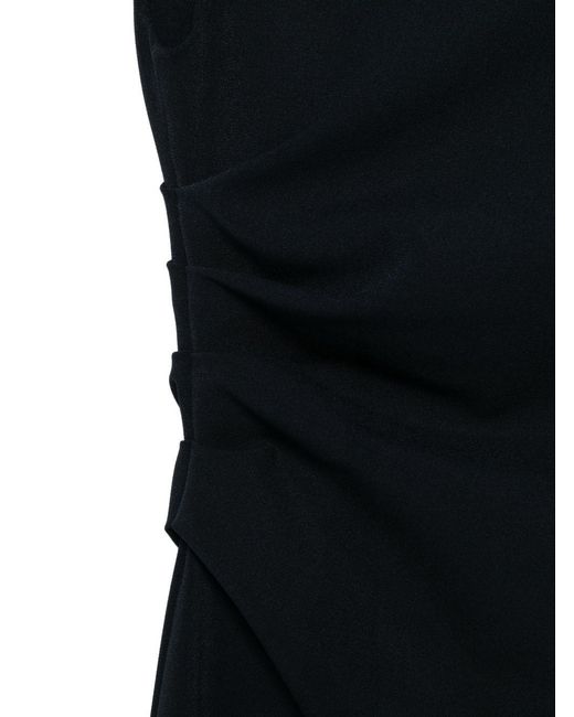 P.A.R.O.S.H. Midi-Jurk Met Gedrapeerd-Effect in het Black