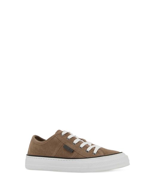 Brunello Cucinelli Brown Cappuccino Suede Sneakers