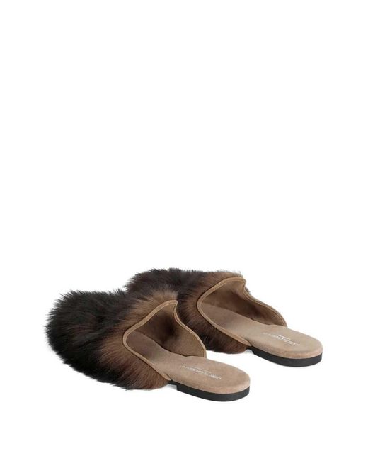 Dolce & Gabbana White Dolce & Gabbana Suede And Shearling Slippers