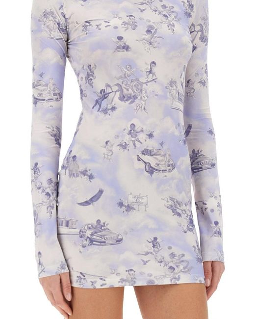 Off-White c/o Virgil Abloh Gray "serenity" Short Dress