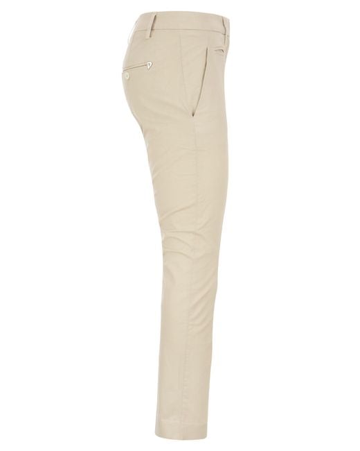 Perfect Slim Fit Cotton Gabardine pantalones Dondup de color Natural