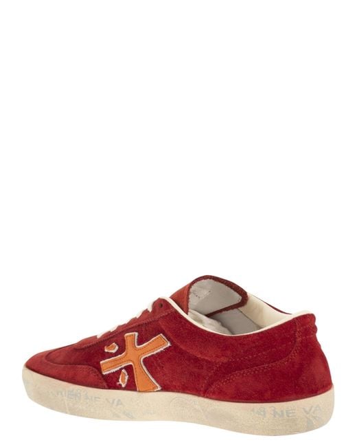 Premiata Red David 8102 Suede Trainers