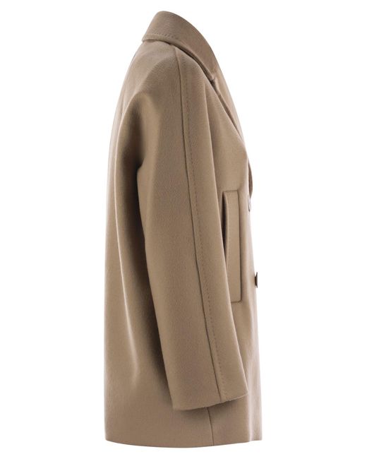 Max Mara Max Mara Studio Sheree Virgin Wool Caban in het Natural