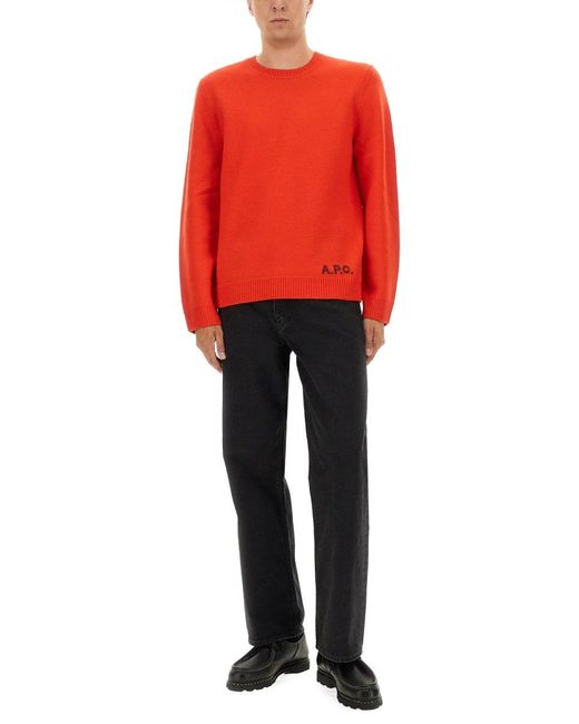 A.P.C. Red Jersey "Edward" for men