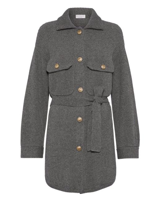 Brunello Cucinelli Gray Wool And Cashmere Cardigan