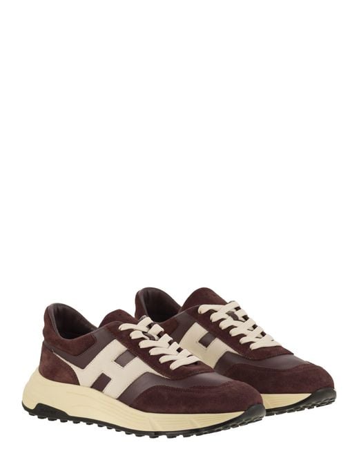Hogan Brown Hyperlight Suede Trainers for men