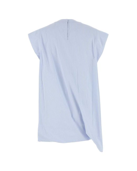 Sacai Blue Embroidered Poplin Top