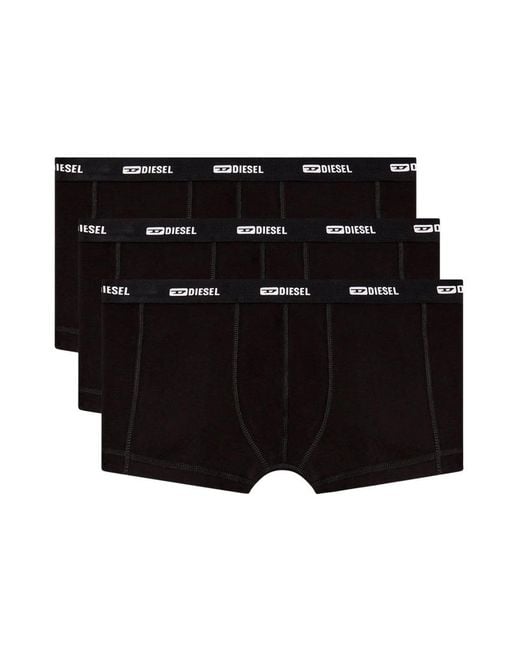 DIESEL Black 3-pack Boxer Shorts With Logo for men