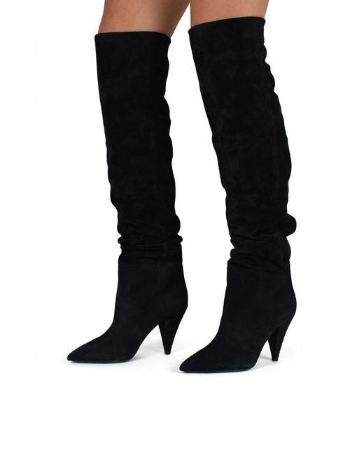 Saint Laurent Black Era 85 Over-The-Knee Boots