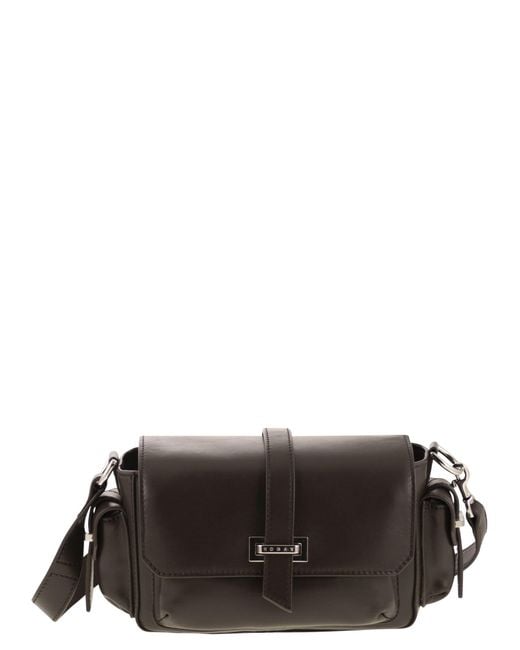 Hogan Black Small Leather Flap Bag
