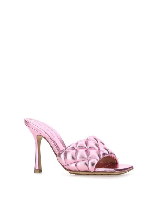 Bottega Veneta Pink Nappa Leather Padded Sandals