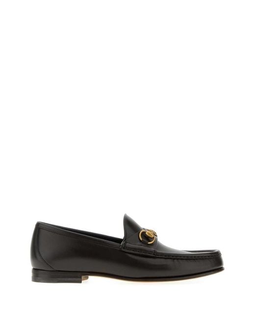 Gucci Black Dark Leather Horsebit 1953 Loafers