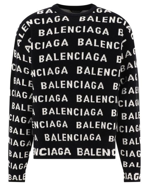 Balenciaga Black Pullover mit Logo