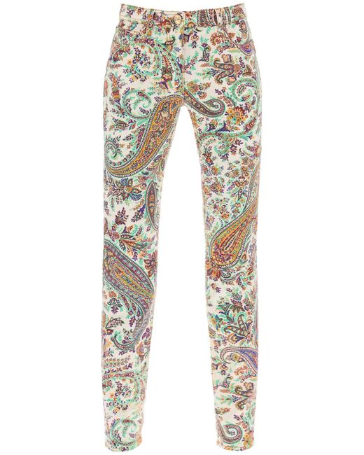 Etro Paisley Pattered Jeans in het Multicolor