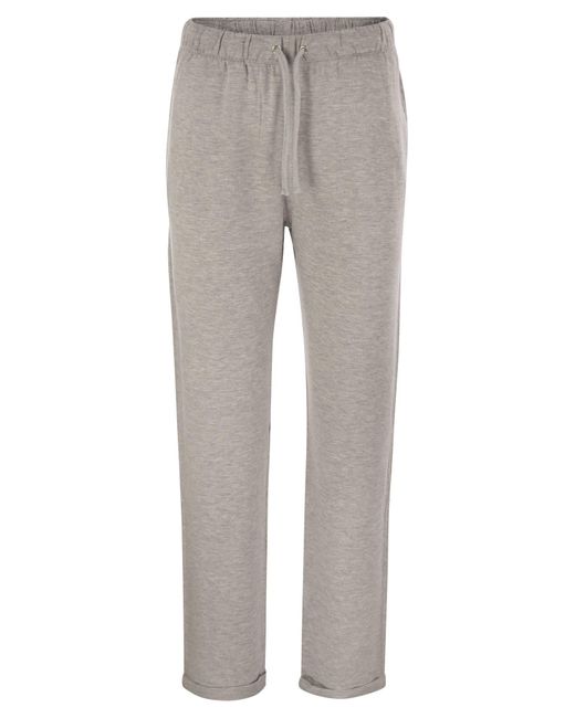 Majestic Gray Trousers With Drawstring Waist