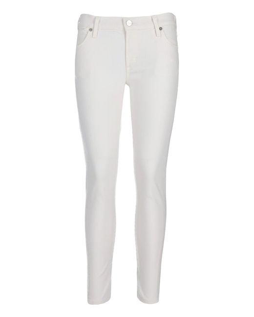 Citizens of Humanity White Skinny Mid Rise Jeans