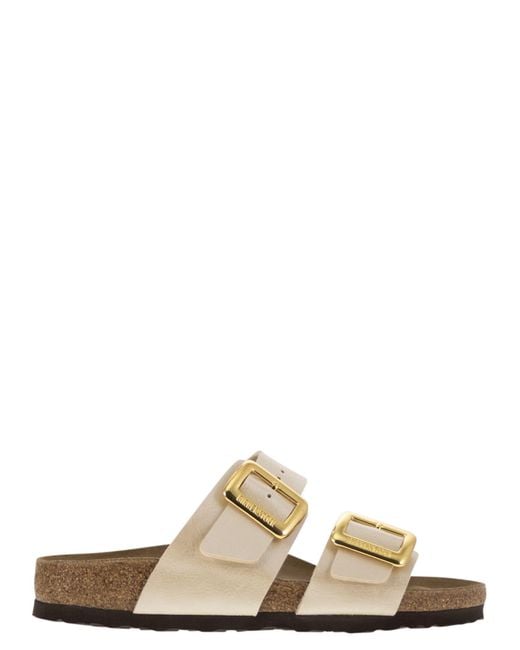 Birkenstock Natural Sydney Cb Sandal With Two Straps And Buckles