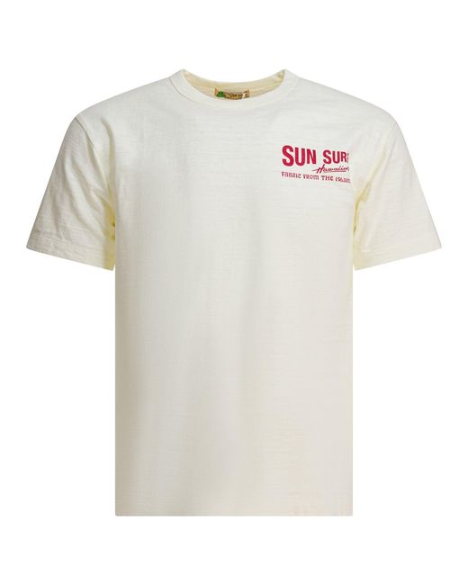 Camiseta con logo Sun Surf de hombre de color White