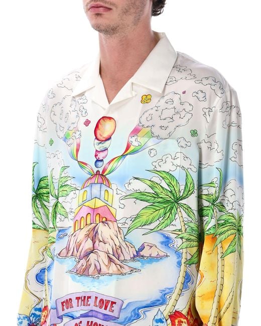 Casablanca White Better Days Silk Shirt