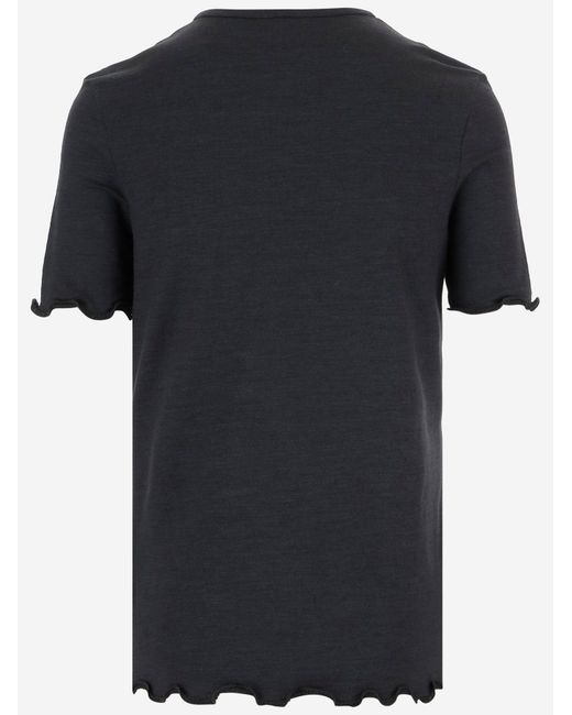 Jil Sander Black T-Shirt Silk-Blend Ivory