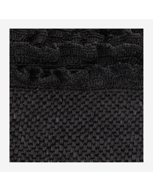 IBELIV Black Rafia And Cotton Tote Bag