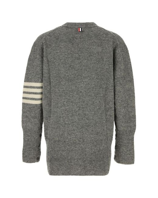 Thom Browne Gray V Neck Cardigan for men