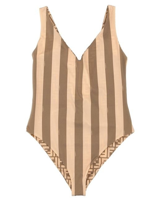 Traje de baño reversible de una pieza reversible Fendi de color Natural