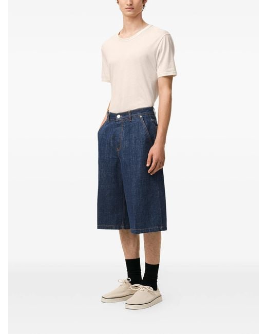 AMI Blue Loose Bermuda Shorts