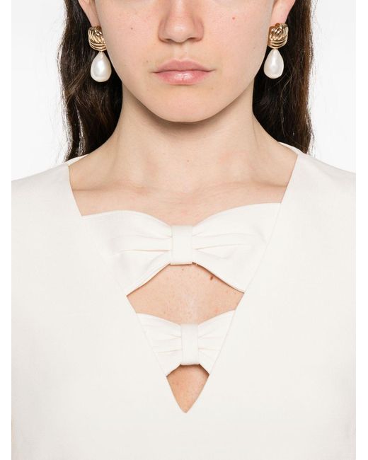 Valentino White Wool And Silk Blend Short Dress