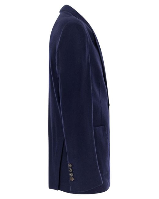 Brunello Cucinelli Cashmere Jersey Blazer mit Patch -Taschen in Blue für Herren