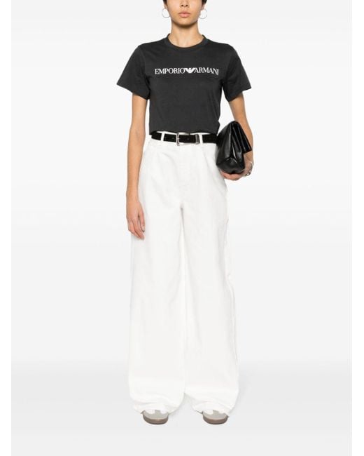 Emporio Armani Black Logo Cotton T-Shirt