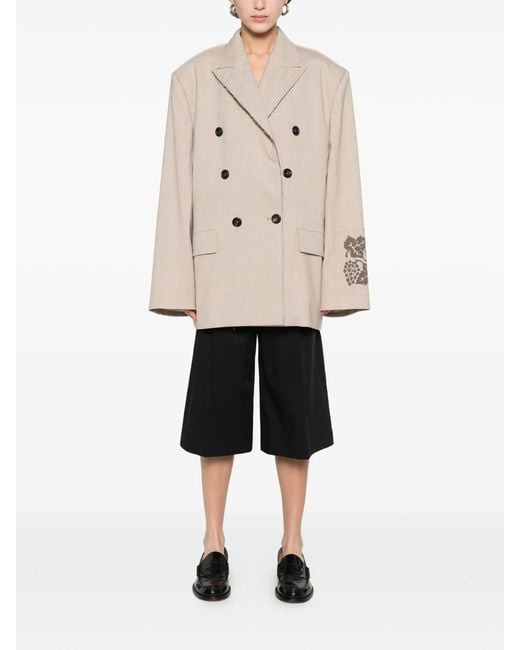 FEDERICO CINA Natural Oversize Double Breasted Jacket