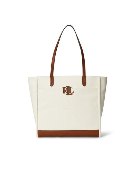Ralph Lauren White Cmryn Lg Tt Tote Large