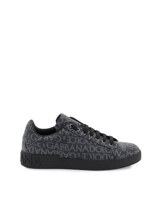 Dolce & Gabbana Portofino Jacquard Sneakers in het Black voor heren