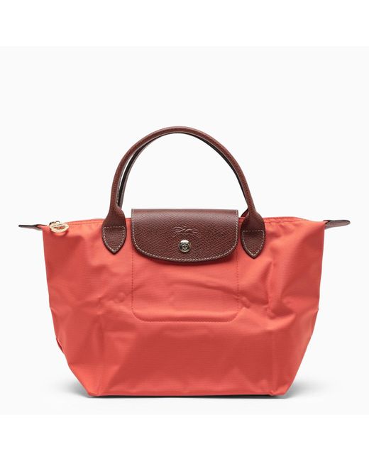 Longchamp Red Orange Le Pliage Original S Bag