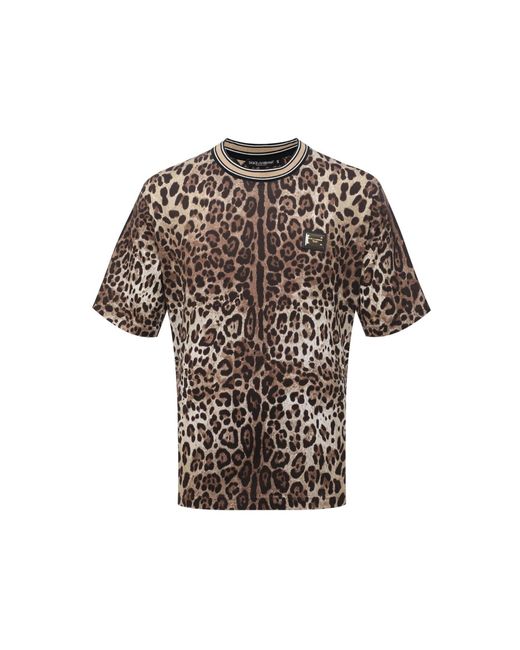 Dolce & Gabbana Leopard Print T -shirt in het Multicolor voor heren