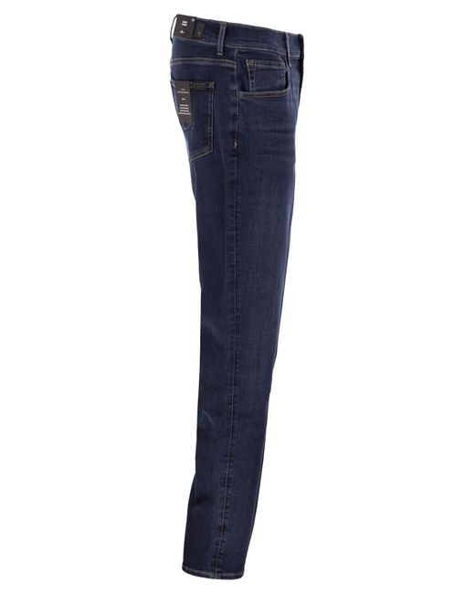 7 For All Mankind Blue Slimmy Tapered Luxe Performance Stretch Denim Jeans