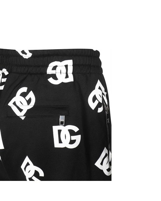 Dolce & Gabbana Black Cotton Logo Pants for men