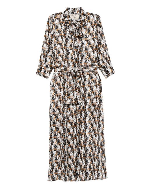 ALESSANDRO ENRIQUEZ White Printed Shirtdress