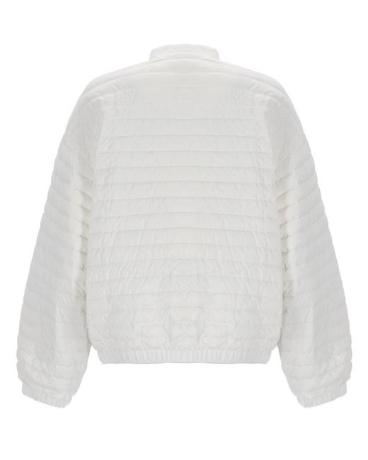 Moorer White Zip-Up Quilted Jacket