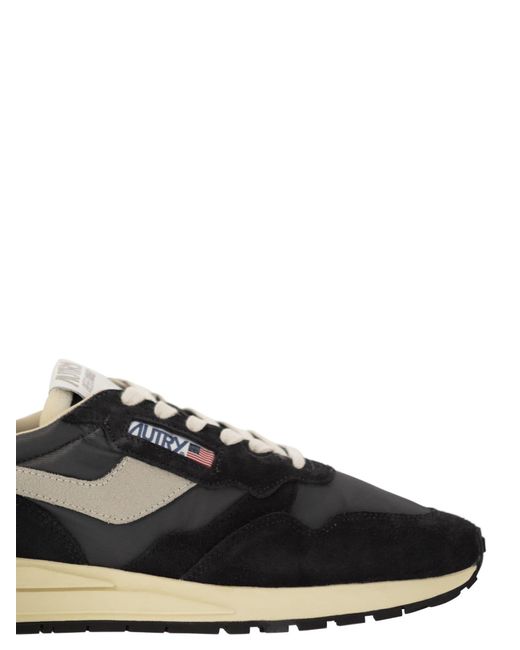 Trainer en daim et textile technique en bobine Autry pour homme en coloris Black