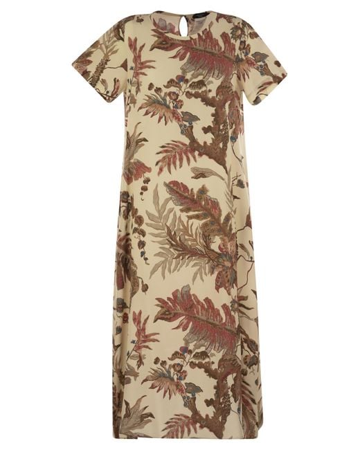 Week-end Max Mara Revere Robe en soie imprimée en soie Weekend by Maxmara en coloris Metallic
