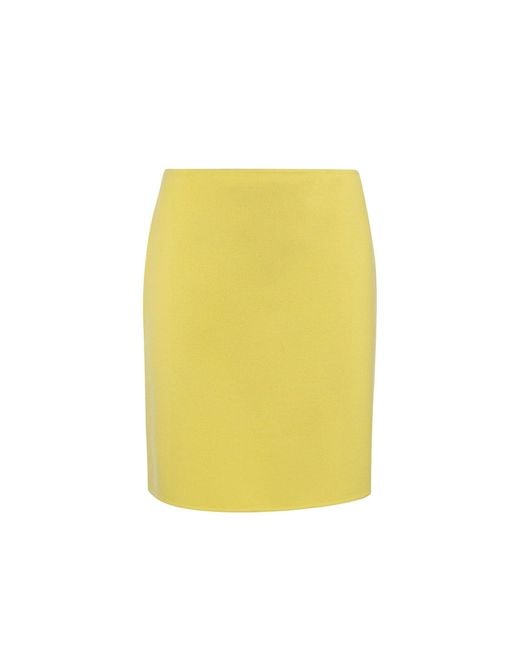 Max Mara Yellow Essen Wool Skirt