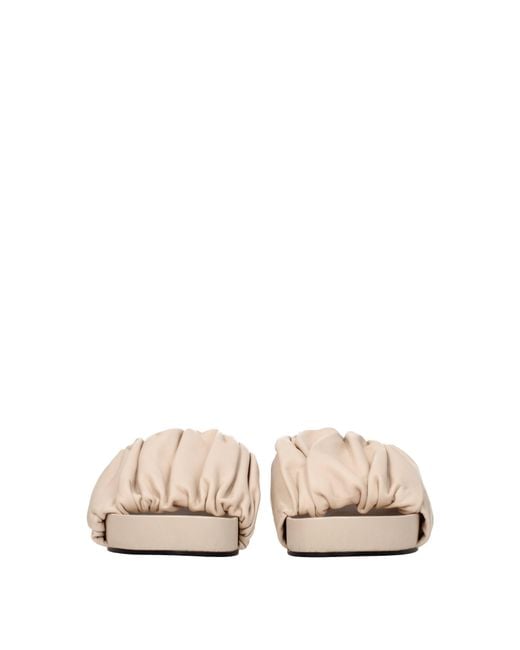 Jil Sander Natural Loafers And Clogs Leather/Powder