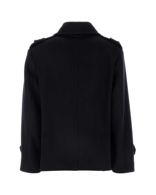 Max Mara Black Dark Wool Blend Laveno Coat