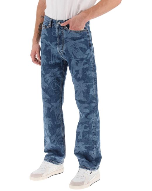 Palm Angels Palmity Allover Laser Jeans Jeans in Blue für Herren